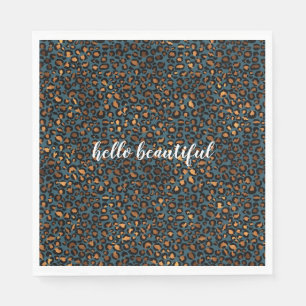 Blå bronze Leopard Skriv ut Pappersservett