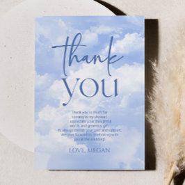 Blå Bruden Är På Molnet Nio Bröllopsfest Tack Kort