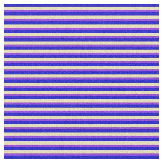 Blå, brun och Lila, stripe/uttorkad Mönster Tyg (Närbild)