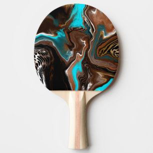 Blå, brun och svart Abstrakt Art Pingisracket