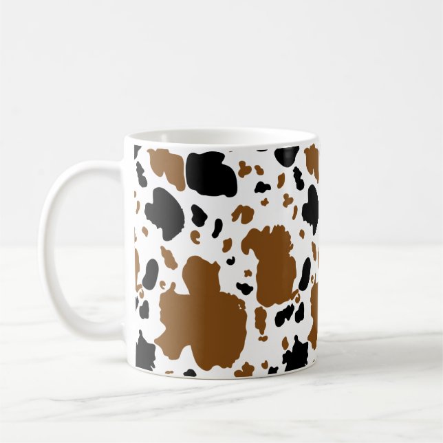 Blå brun och svart utskrift kaffemugg (Vänster)