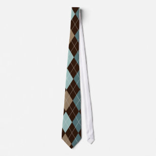 Blå/brun Snyggt Argyle Tie Slips