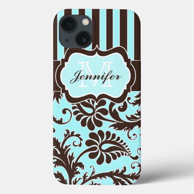 Blå, brun, vit, rand, iPad Air Case (Baksida)