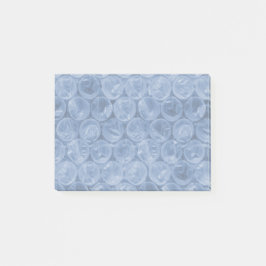 Blå bubbelplast post-it block