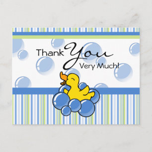 Blå bubbla Ducky Tack Cards Vykort