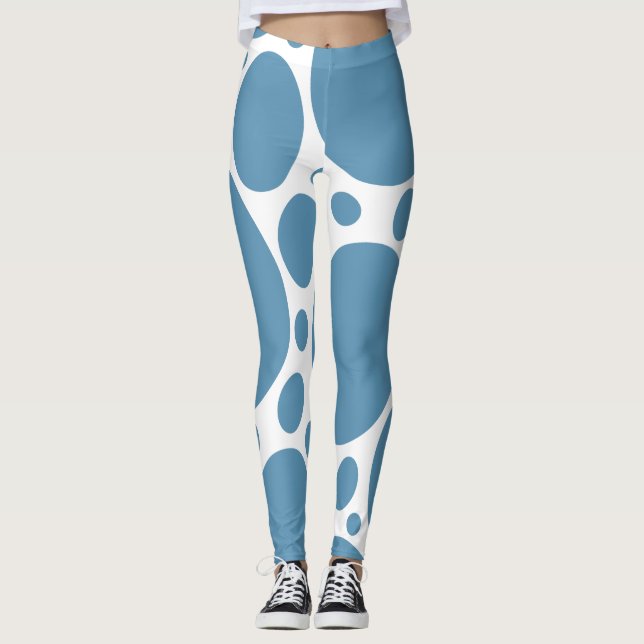 Blå bubbla mönster leggings (Framsida)