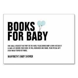 Blå bubblor, babyskor med Bok-visitkort Bordsnummer