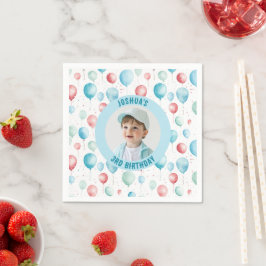 Blå bubblor Barns födelsedag-foto Pappersservett