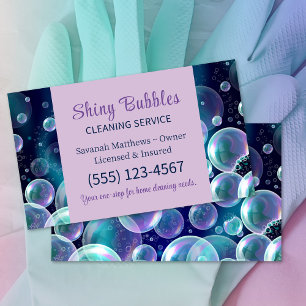 Blå bubblor Design House Städning servicetorgen Visitkort