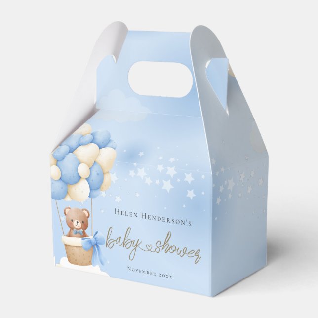 Blå bubblor för Nalle av parkering Presentaskar (Framsidan Sidan)