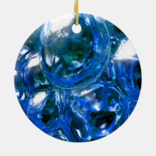 Blå bubblor Glass Silver Ljud anpassar det Julgransprydnad Keramik