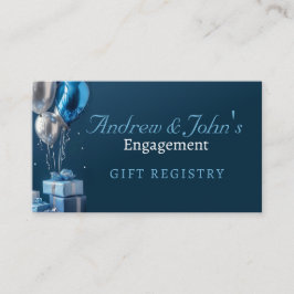 Blå bubblor i registret för förlovning Gift Tilläggskort