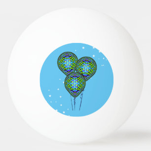 Blå bubblor-mall pingisboll