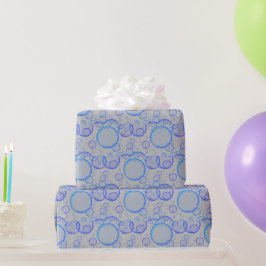 Blå bubblor på Grått Presentpapper