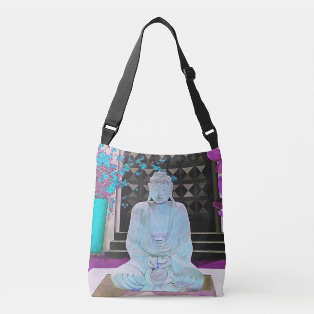 Blå Buddha Crossbody Bag Axelväska (Framsida)