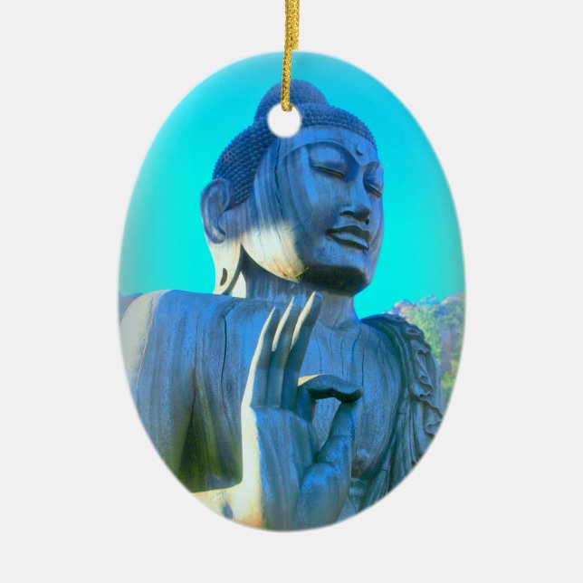 blå buddha julgransprydnad keramik (Framsidan)