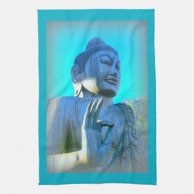 blå buddha kökshandduk (Vertikal)