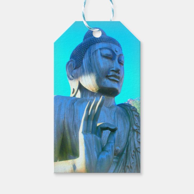 blå buddha presentetikett (Framsidan)