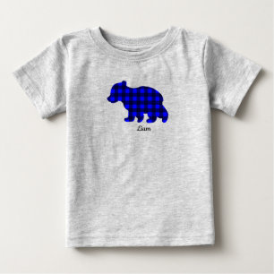 Blå Buffalo Plaid Baby Shirt T