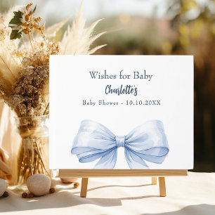 Blå buktvit önskemål Baby Shower Gästböcker