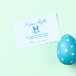 Blå bunny babyskor Diaper Raffle Tilläggskort