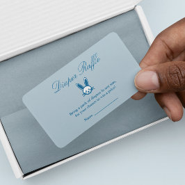 Blå bunny babyskor Diaper Raffle Tilläggskort
