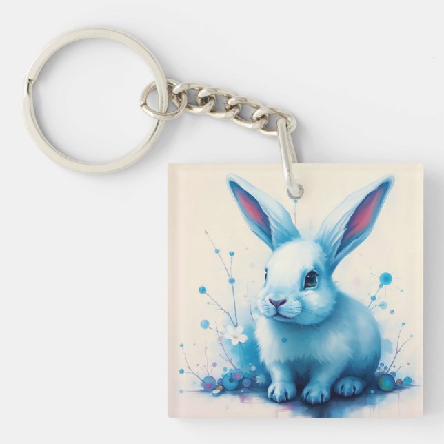 Blå bunny vattenfärgsbild (Framsidan)