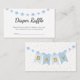 Blå bunt Flaggor Babyskor Diaper Raffle Tilläggskort