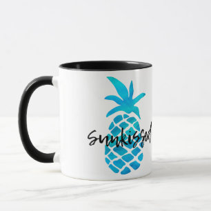 Blå buntad ananas mugg