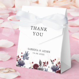 Blå burgundy röd gotin Blommigt Bröllop Presentaskar