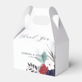 Blå burgundy röd gotin Blommigt Bröllop Presentaskar