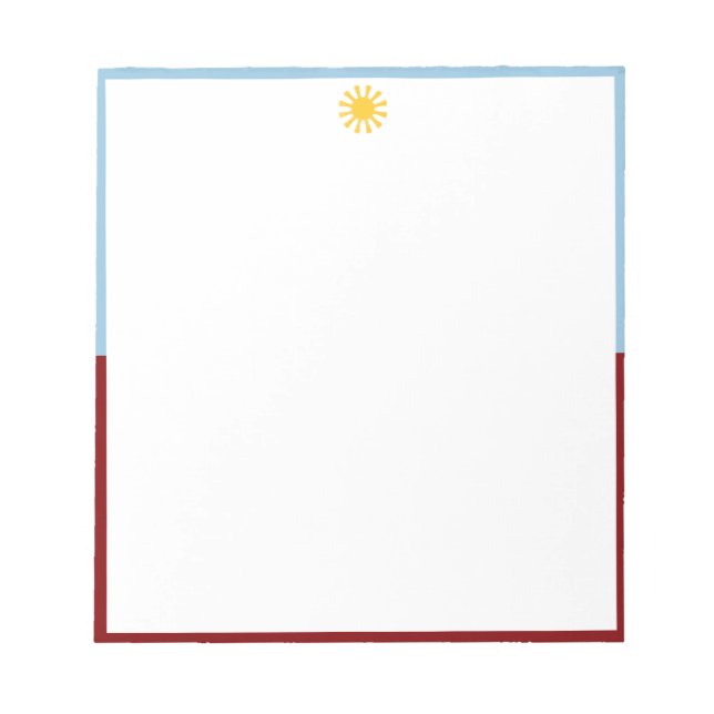 Blå Burgundy Sunburst Notepad Anteckningsblock (Framsida)