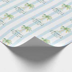Blå Cabana-ränder Palm Bach Club Sängmöhippa Presentpapper