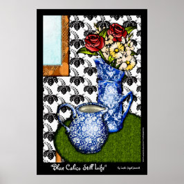 Blå Calico still Life (konst Poster) Poster