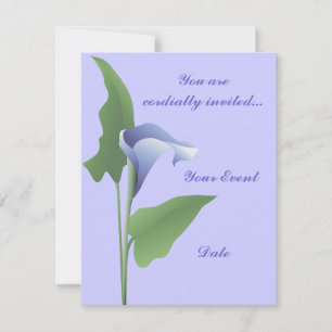 Blå Calla Lily Blommig Inbjudan