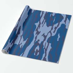 Blå Camo Military Mönster Blue Camouflage Presentpapper