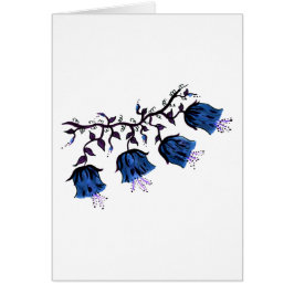 Blå Canterbury Klockor Vine Flowers Sympathy Card Hälsningskort