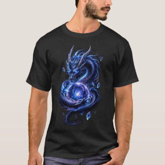 Blå Celestial Drak-T-Shirt | Japansk Fantasy G T Shirt