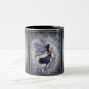 Blå Celestial Fairy-Mugg av Molly Harrison Två-Tonad Mugg