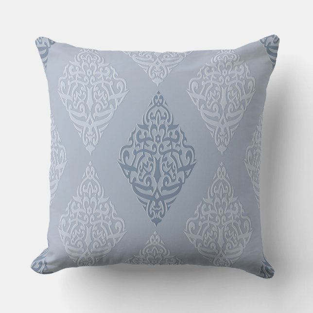 Blå Chambray Reversibel Dekorativ Kudd Kudde (Framsida)