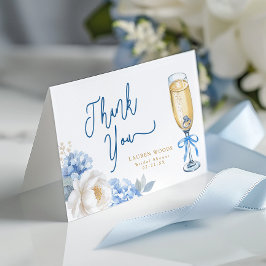 Blå champagne-Möhippa, tillsatt tackkort