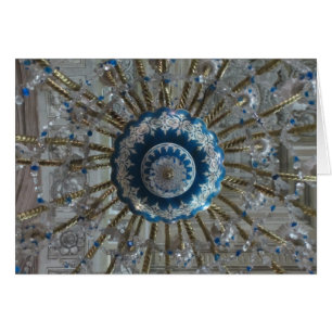 blå chandelier hälsningskort