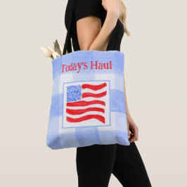 Blå check Väggmålning USA Flagga Tygkasse