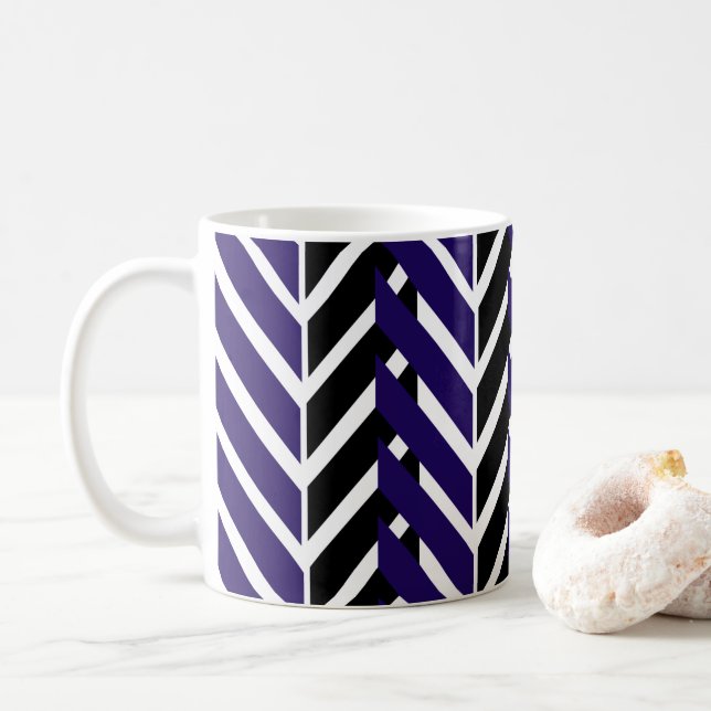 Blå Chevron  Kaffemugg (Med munk)