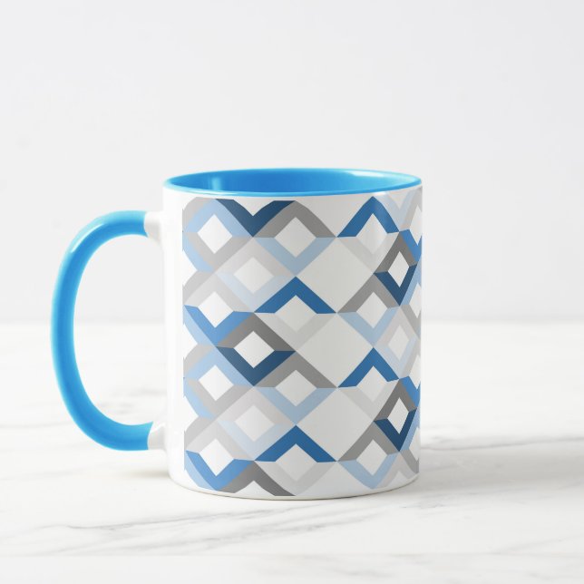 blå chevronar kaffemugg (Vänster)