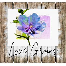 Blå Chiffonros Vattenfärg till Alla hjärtans dag Helgkort