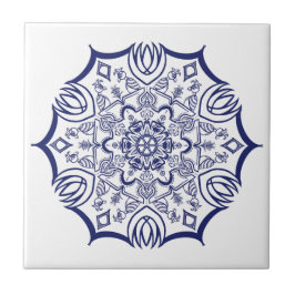 Blå China Kakelplatta