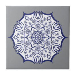 Blå China Kakelplatta