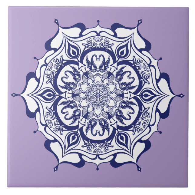 Blå china. Vad ser du? Kakelplatta (Framsidan)