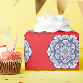 Blå Chinan Stil med varelser Presentpapper